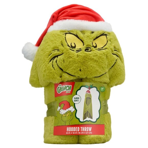 Dr. Seuss's The Grinch Grinchy Claus Hooded Throw - NWT - Picture 1 of 2